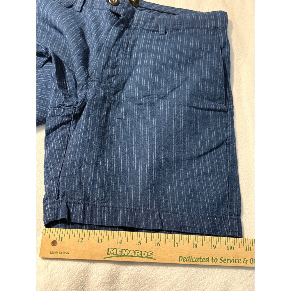 Banana Republic Blue Pinstripe Linen Blend Slim Fit Shorts 7" Inseam Mens 31 NEW - Picture 15 of 16